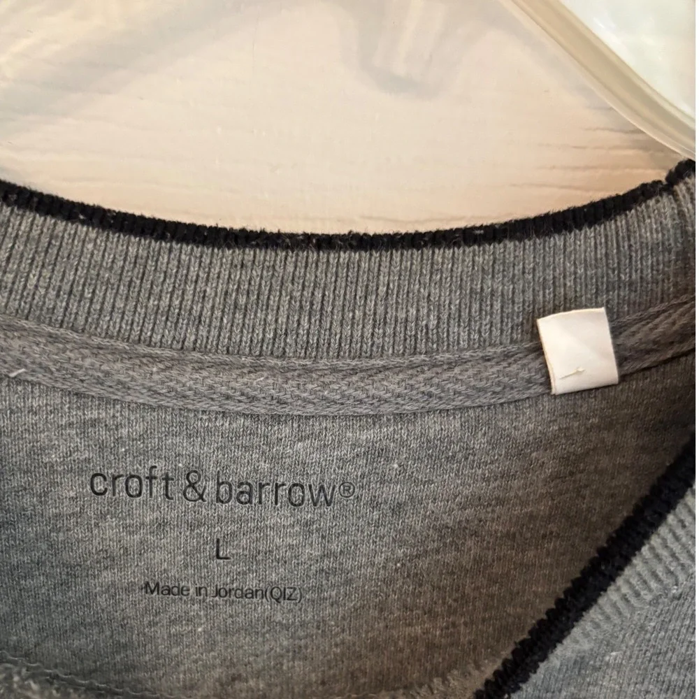Croft &‎ Barrow Mens Gray USA Eagle Graphic Crew Neck Sweatshirt - Large
